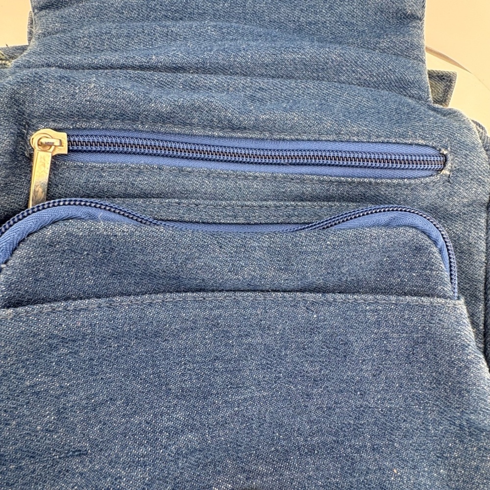 Organizzi Blue Denim Crossbody Bag with Multiple Zipper Pockets - Picture 9 of 12
